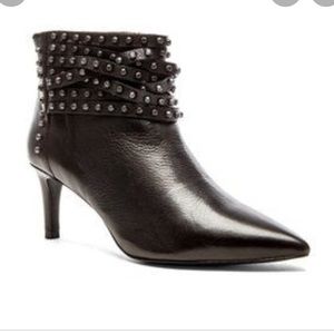 ASH REAL LEATHER BLACK DANGEROUS STUD DETAIL BOOTIES SIZE 38